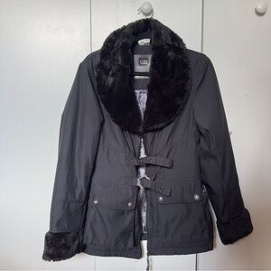 Dior Black Fur Collar Utility Jacket